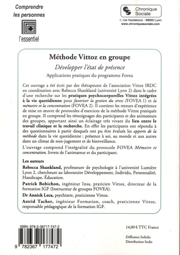 Méthode Vittoz en groupe. Développer l'état de présence. Applications pratiques du programme FOVEA