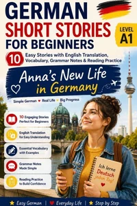 German Short Stories for Beginners: Anna's New Life in Germany: 10 Easy Stories with English Translation, Vocabulary, Grammar Notes &amp; Reading Practice (Level A1 • Book 1)