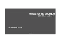Tentatives de pourquoi, 12 tentatives courtes