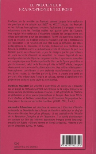Le précepteur francophone en Europe (XVIIe-XIXe siècles)