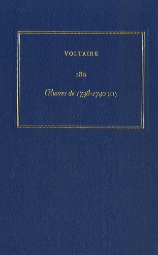 Voltaire - Les oeuvres complètes de Voltaire - Tome 18B, Oeuvres de 1738-1740 (2).