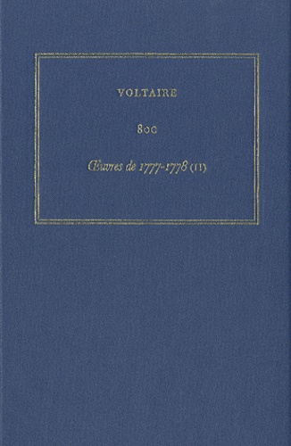  Voltaire - Les oeuvres complètes de Voltaire - Tome 80C, Oeuvres de 1777-1778 (2).