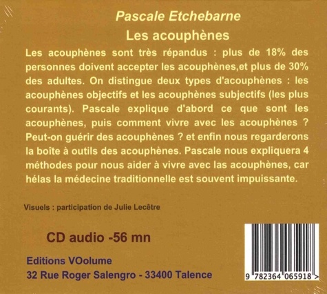Les acouphènes : apport de la sophrologie  avec 1 CD audio