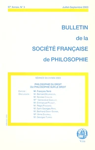 Philosophie du droit ou philosophie sur le droit