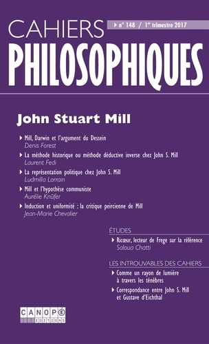  Canopé - Cahiers philosophiques N° 148 : John Stuart Mill.