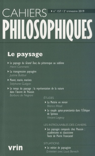 Cahiers philosophiques N° 157, 2e trimestre 2019 Le paysage