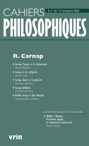  Vrin - Cahiers philosophiques N° 161, 2020-2 : .