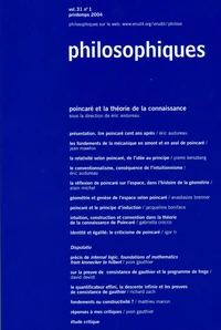 Poincaré et la théorie de la connaissance