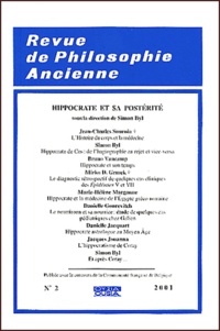 Lambros Couloubaritsis - Revue de Philosophie Ancienne Tome 19 N° 2/2001 : Hippocrate et sa postérité.