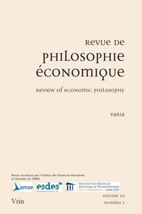 Jérôme Ballet et Didier Chabanet - Revue de philosophie économique Volume 20 N° 2, juin 2020 : Varia.