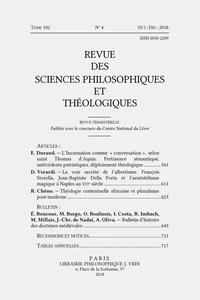 Revue des sciences philosophiques et théologiques N° 2018/4