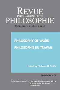 Revue internationale de philosophie N° 278/2016