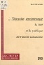 Walter Moser et Michel J. Minard - L'éducation sentimentale, de 1869 et la poétique de l'œuvre autonome.