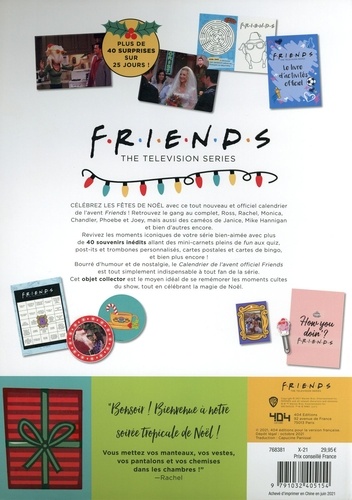 Friends, the television series - Le calendrier de... - Warner Bros - Livres  - Furet du Nord