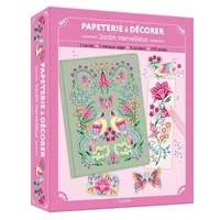 Papeterie à décorer -Jardin merveilleux - coffret avec accessoires
