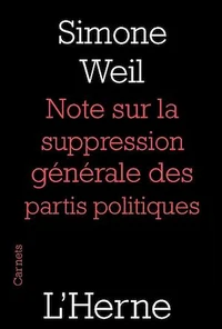 Notes sur la suppression générale des partis politiques