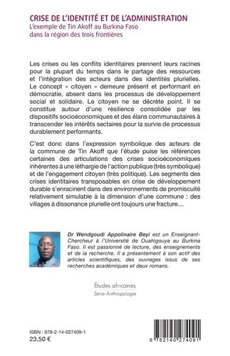 Crise de l'identité et de l'administration. L'exemple de Tin Akoff au Burkina Faso dans la région des trois frontières