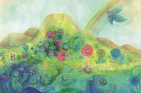 Lot de 10 cartes simple "Ile au Paradis" avec enveloppe sous cellophane