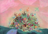 Lot de 10 cartes simple vernis selectif "caché" avec enveloppe sous cellophane