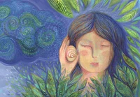 Lot de 10 cartes simple vernis selectif "Ecoute et devine"