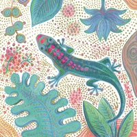 Lot de 10 cartes simple vernis selectif "Lézard" avec enveloppe sous cellophane