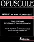 Wilhelm von Humboldt - Essais esthétiques sur "Hermann et Dorothée" de Goethe. suivis d'un Article adressé à Madame de Staël.