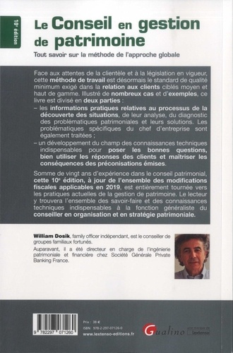 Le conseil en gestion de patrimoine. Tout savoir sur la méthode de l'approche globale 10e édition