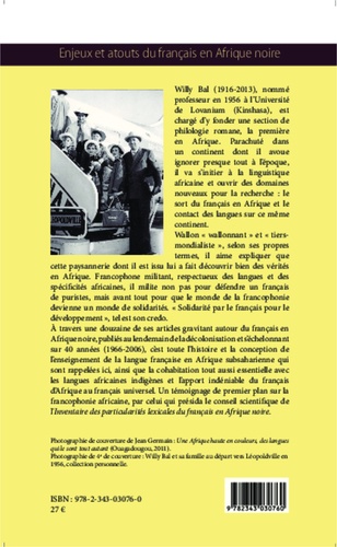 Enjeux et atouts du français en Afrique noire. Recueil d'articles parus entre 1966 et 2006 édité par Jean Germain