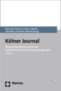 Wissenschaftliches Forum für Sozialwirtschaft und Sozialmanagement 1/2013 - Kölner Journal.