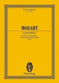 Wolfgang Amadeus Mozart - Eulenburg Miniature Scores  : Concert Sol majeur - KV 313. flute and orchestra. Partition d'étude..
