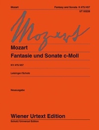 Wolfgang Amadeus Mozart - Fantasia and Sonata - with the earlier versions of the Adagio according th the autograph. Edited from the autograph, the original edition and further early sources. KV 475/457. piano..