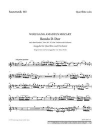 Wolfgang Amadeus Mozart - Corona - Werkreihe für Kammerorchester  : Rondo D major - to Rondo C major. 161. KV 373. flute and chamber orchestra. Partie soliste..
