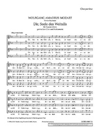 Wolfgang Amadeus Mozart - To you, soul of the universe - Hymn to the sun from the freemason cantata. KV 468a. soprano, mixed choir (SATB), 2 oboes and strings; 2 horns ad libitum. Partition de chœur..