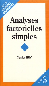 Xavier Bry - Analyses factorielles simples.