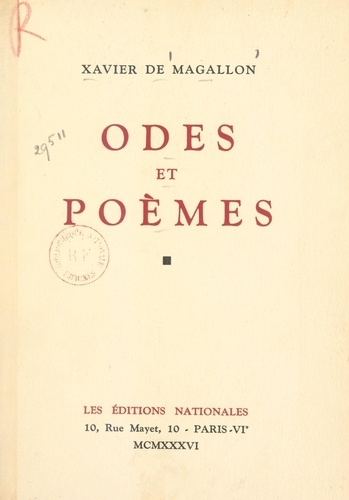 Odes et poèmes