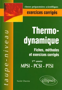 Thermodynamique 1e année MPSI-PCSI-PTSI