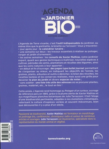 L'agenda du jardinier bio et son calendrier lunaire. Soyons curieux !  Edition 2022