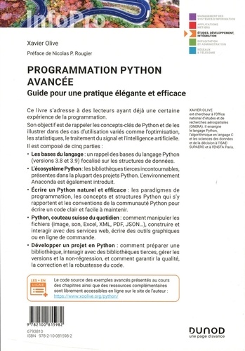 Programmation Python avancée. Guide pour une pratique élégante et efficace