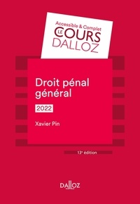 Xavier Pin - Droit pénal général 2022 - 13e ed..