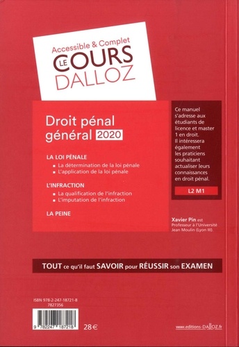 Droit pénal général  Edition 2020