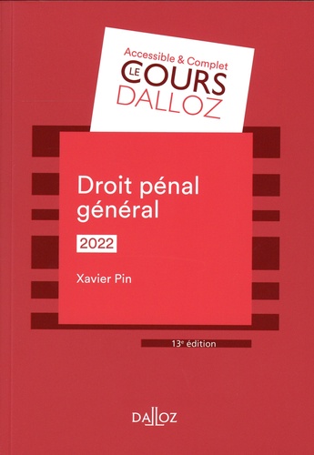 Droit pénal général  Edition 2022