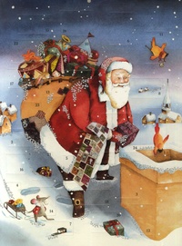 Xavière Devos - Le père Noël sur le toit - Calendrier de l'Avent.