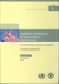  XXX - Combined compendium of food additive specifications. Joint FAO/WHO expert committee on food additives. All specifications monographs, food additives P-Z.