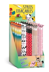 Display 30 stylos a encre gel effacable (5 modeles / 6ex)