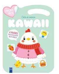La poule paques / kawaii colle et colorie