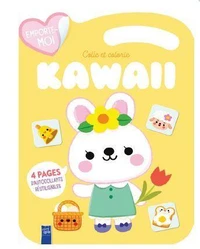 Le lapin paques / kawaii colle et colorie