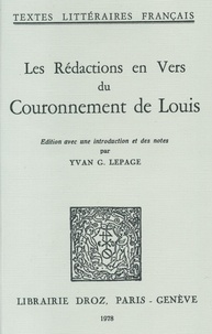  XXX - Les Rédactions en vers du Couronnement de Louis.