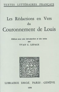 Les Rédactions en vers du Couronnement de Louis