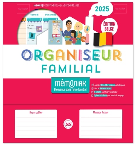 Organiseur familial Mémoniak 2025 spécial Belgique
