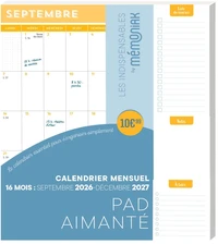 Pad aimanté mensuel sept. 2026-déc. 2027 16 mois